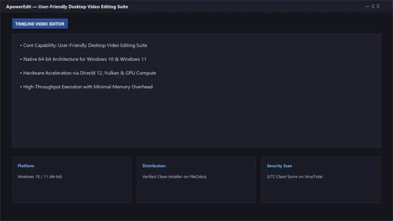 ApowerEdit: Pro Video Editor with Multi-Track Timeline & Creative Effects official screenshot preview 1