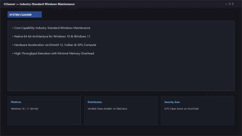 CCleaner: PC Cleaner, Junk File Remover & Performance Optimizer official screenshot preview 1