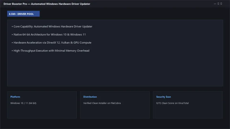 Driver Booster Pro: 1-Click Driver Updater & PC Game Booster official screenshot preview 1