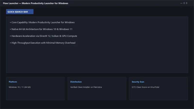 Flow Launcher: Blazing Fast Productivity Search & App Launcher for Windows official screenshot preview 1