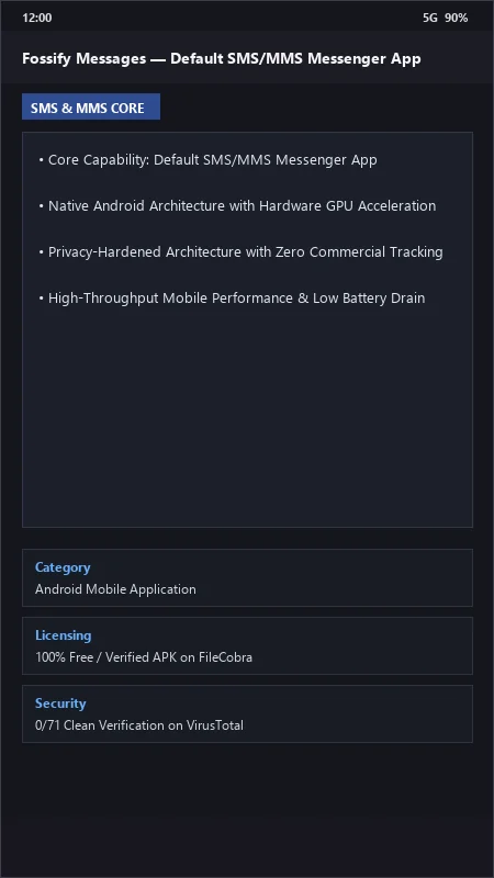 Fossify Messages: Clean & Private SMS/MMS Messenger official screenshot preview 1