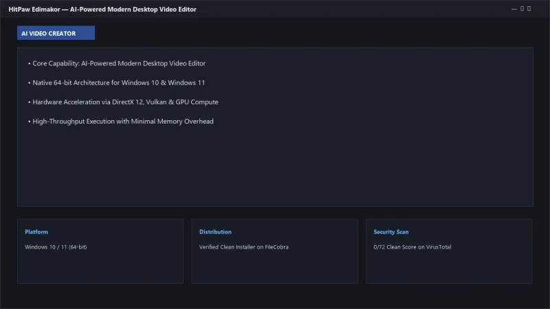 HitPaw Edimakor: AI Video Editor with Auto Subtitles, Script & Text-to-Video official screenshot preview 1