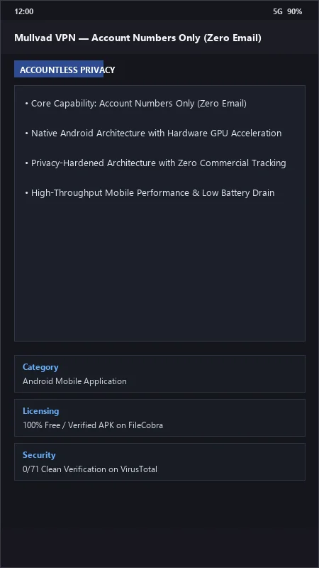 Mullvad VPN: Anonymous & Zero-Knowledge WireGuard VPN official screenshot preview 1