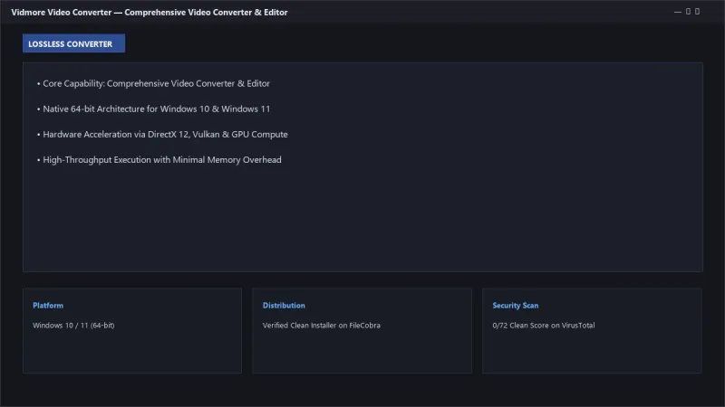 Vidmore Video Converter: High-Speed 4K/UHD Video Converter & Editor official screenshot preview 1